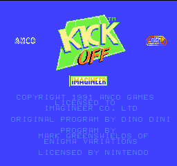 Kick Off (Europe) Title Screen
